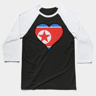 North Korean Jigsaw Puzzle Heart Design - Gift for North Korean With North Korea Roots Baseball T-Shirt